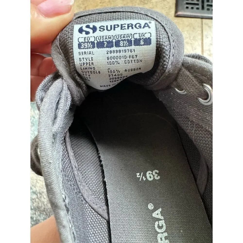 Superga 2750 Cotu Classic Canvas Sneakers Dark Gray Unisex Size 6.5 Casual Shoes - Picture 7 of 8